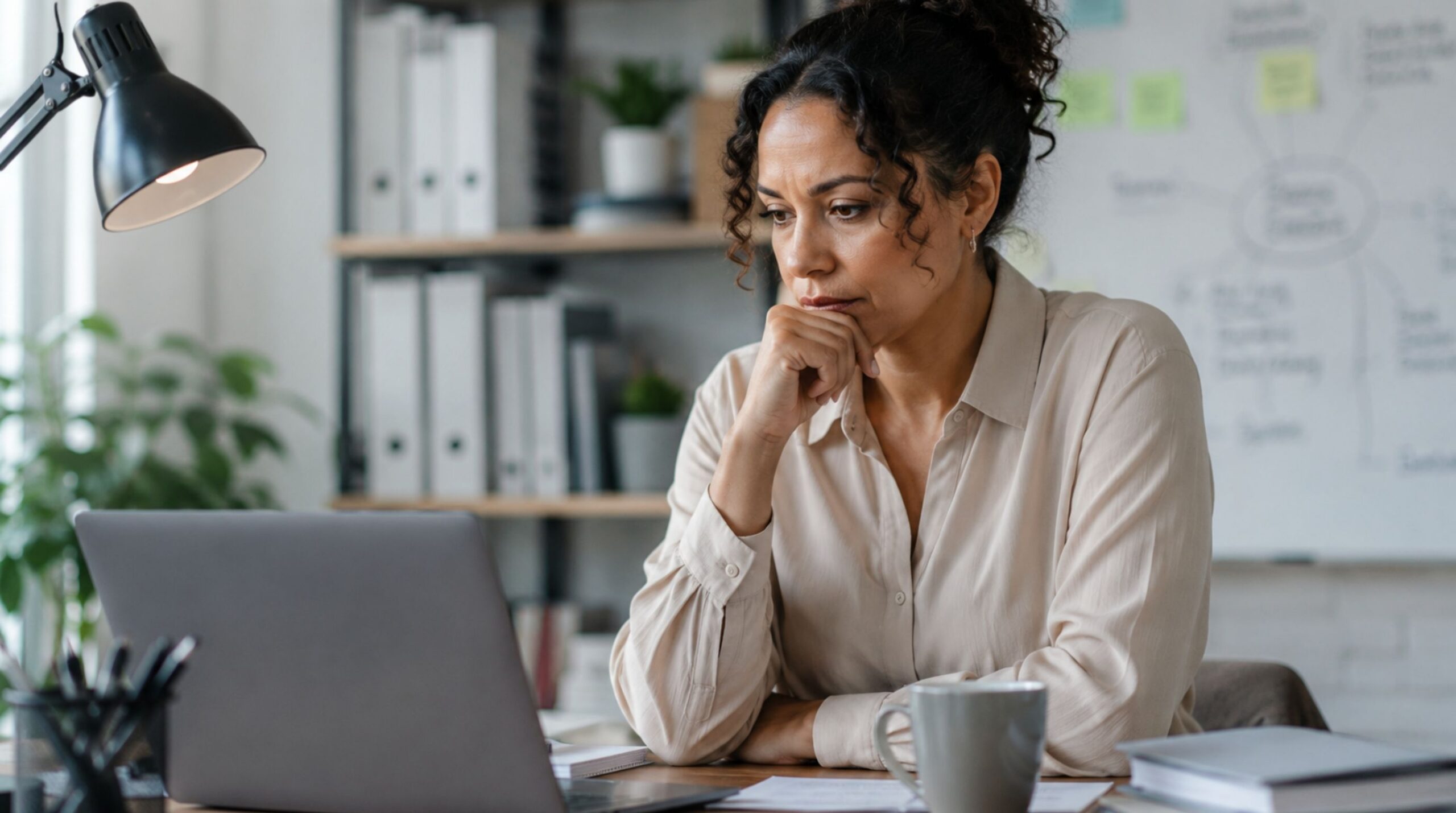 Business professional reflecting on organizational capability and the risks of key person dependency in a modern office.