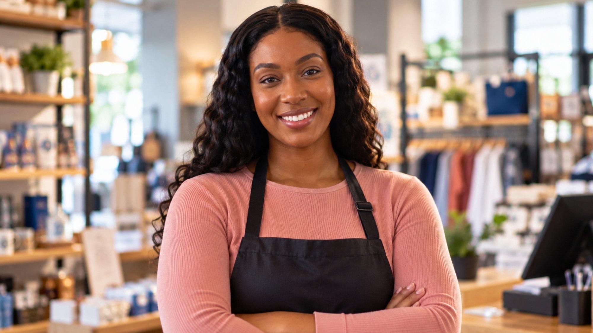 Retail Shop Manager Looking confidently into the camera.